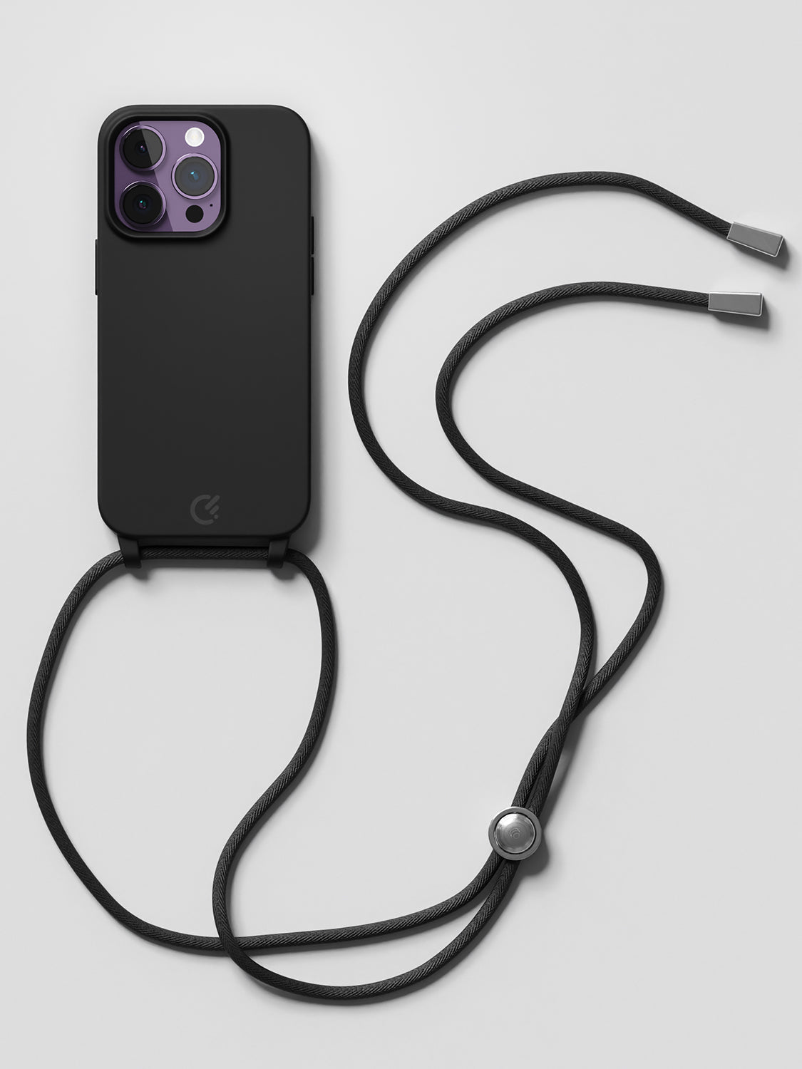 Silicon Crossbody Sling Case - iPhone X / XS (Black - Rope)