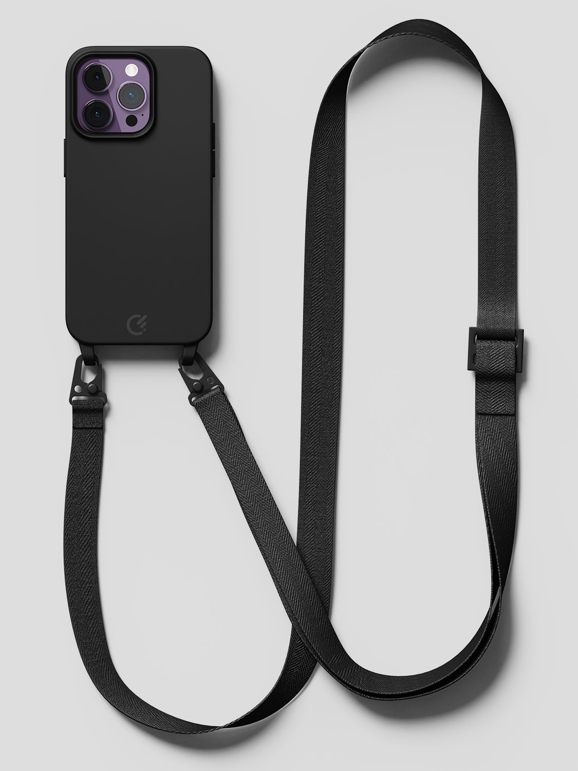 Silicon Crossbody Sling Case - Galaxy S22 Plus (Black - Lanyard)