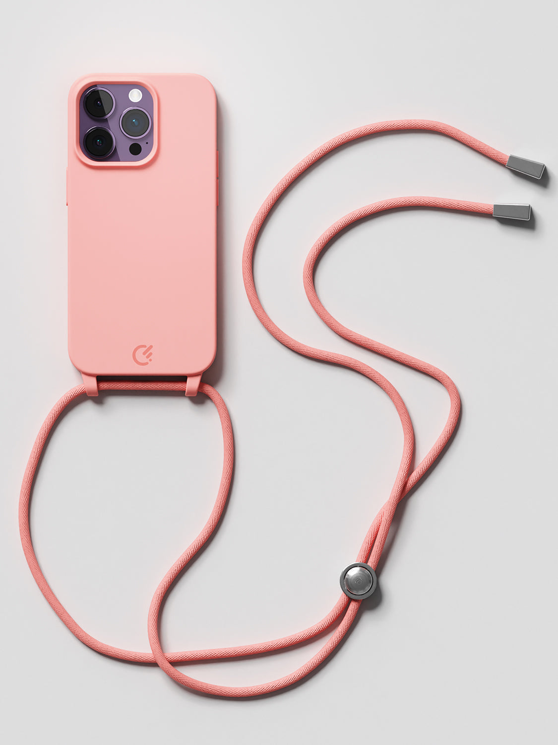 Silicon Crossbody Sling Case - iPhone 11 Pro (Peachy Pink - Rope)