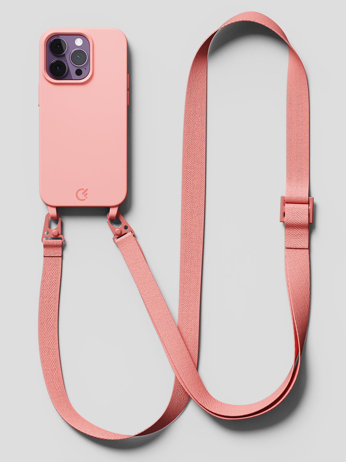 Silicon Crossbody Sling Case - iPhone 11 Pro (Peachy Pink - Lanyard)