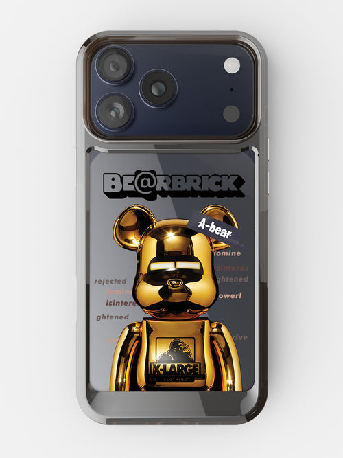 Bearbricks Clear Case - iPhone 17 Pro Max (Gold)