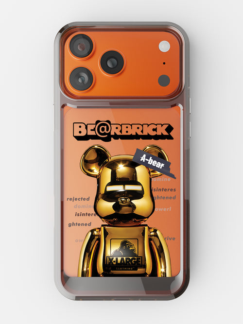 Bearbricks Clear Case - iPhone 17 Pro (Gold)