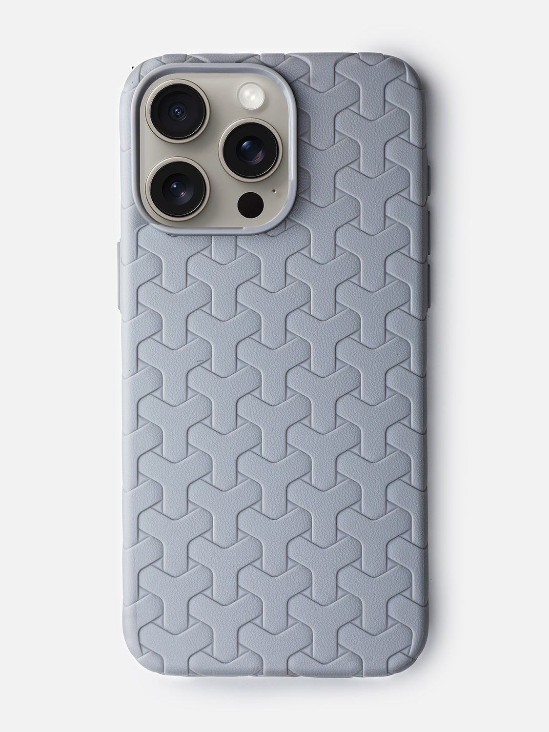 Case Interlocking Interlock Weave Slim TPU Case - iPhone 15 Pro (Gray) – CareFone