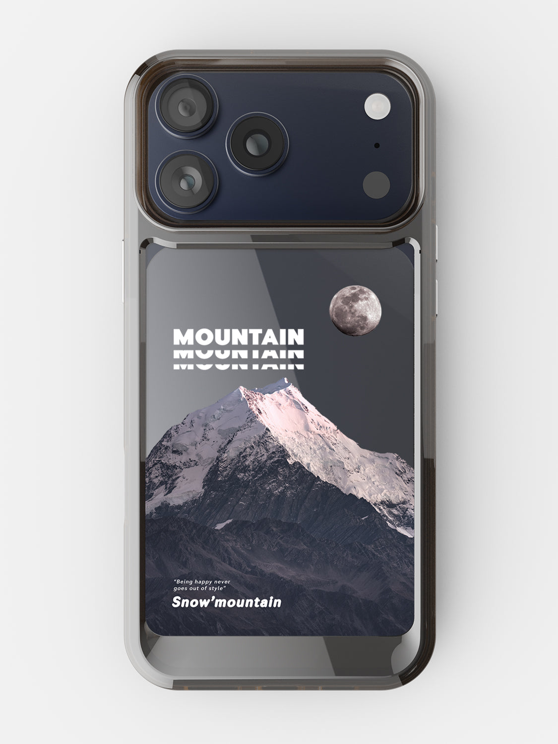 Snowy Mountains Clear Case - iPhone 17 Pro (Grey)