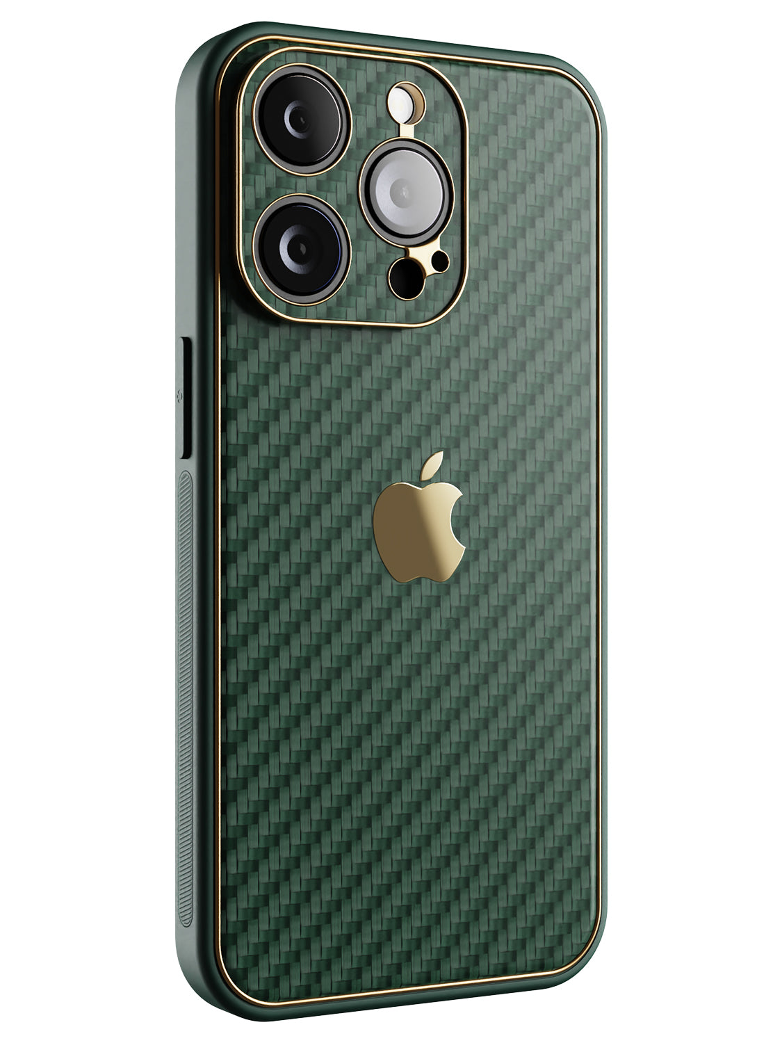 Carbon Leather Chrome Case for iPhone 15 Pro