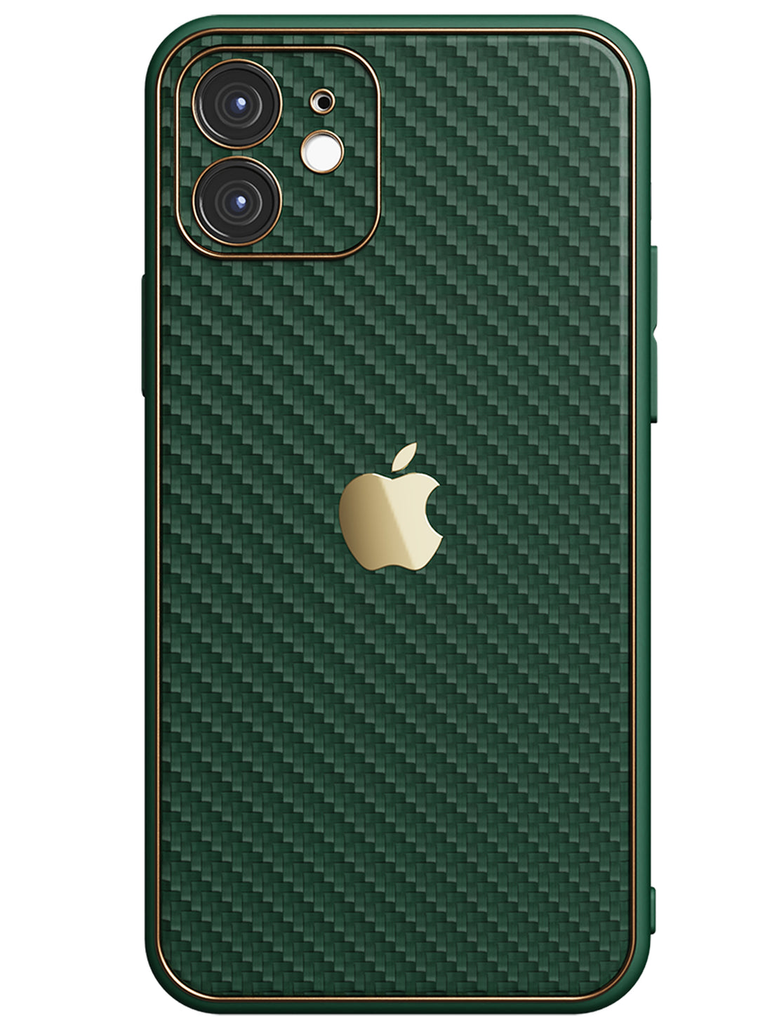 Carbon Leather Chrome Case - iPhone 12 (Green)