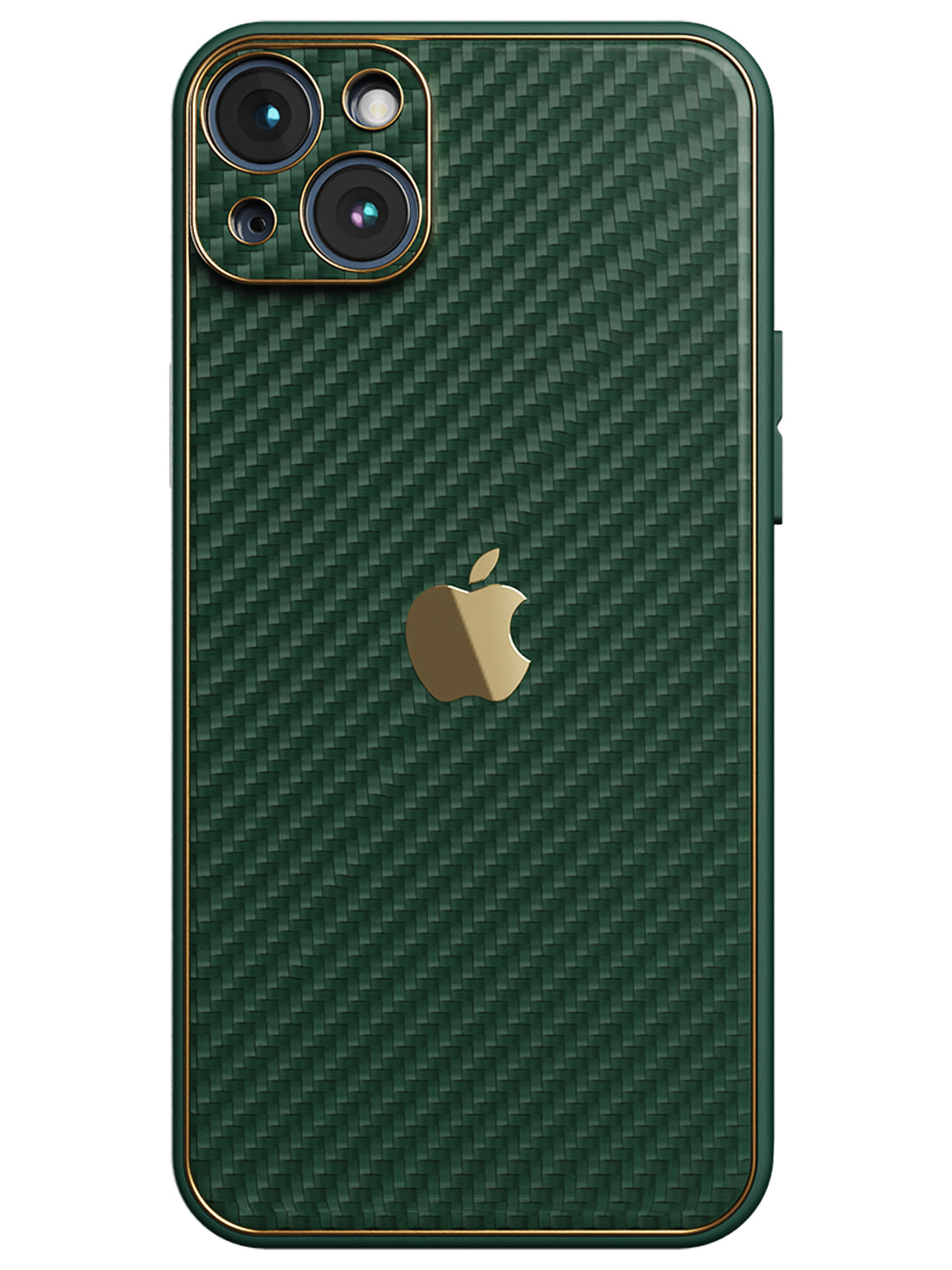 Carbon Leather Chrome Case - iPhone 14 Plus (Green)