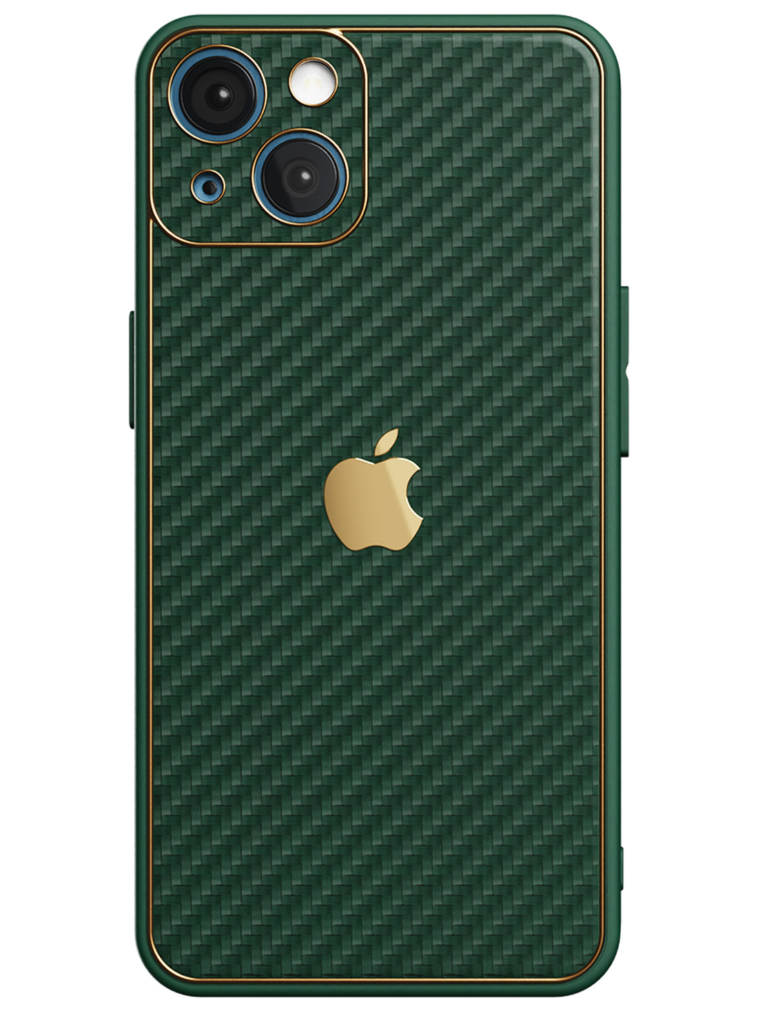 Carbon Leather Chrome Case - iPhone 13 (Green)