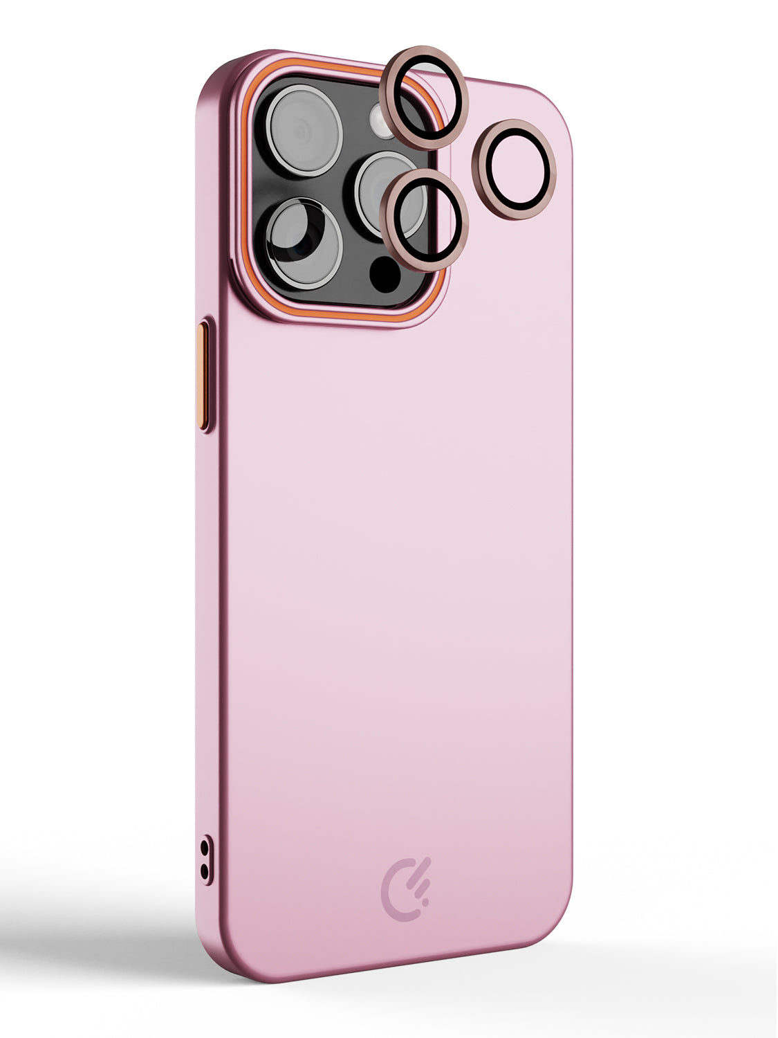 Solid Shade Snap Hard Case with Lens Guard & Stand - iPhone 15 Pro (Pink)