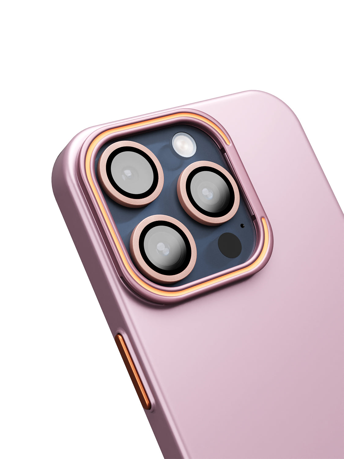 Solid Shade Snap Hard Case with Lens Guard & Stand - iPhone 15 Pro (Pink)