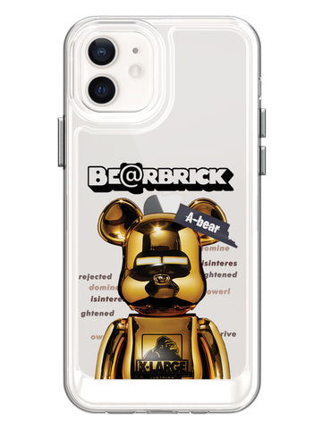 Bearbricks Clear Case - iPhone 12 (Gold)