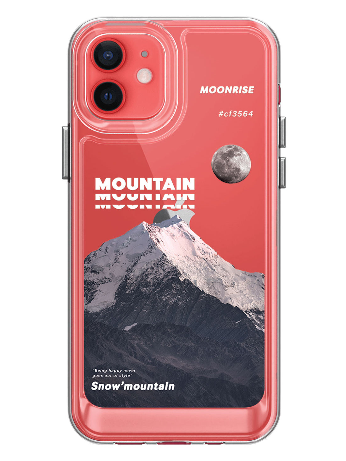Snowy Mountains Clear Case - iPhone 12 (Grey)