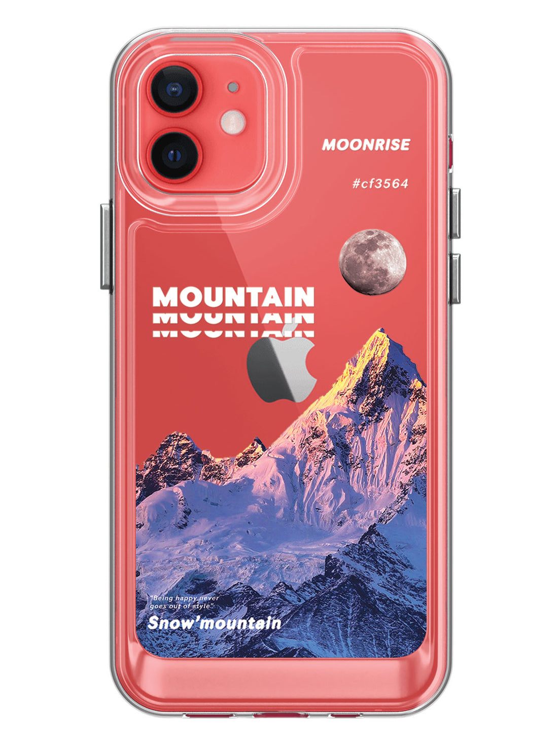 Snowy Mountains Clear Case - iPhone 12 (Purple)