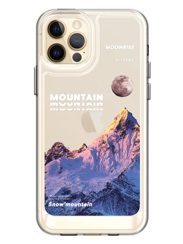 Snowy Mountains Clear Case - iPhone 12 Pro (Purple)