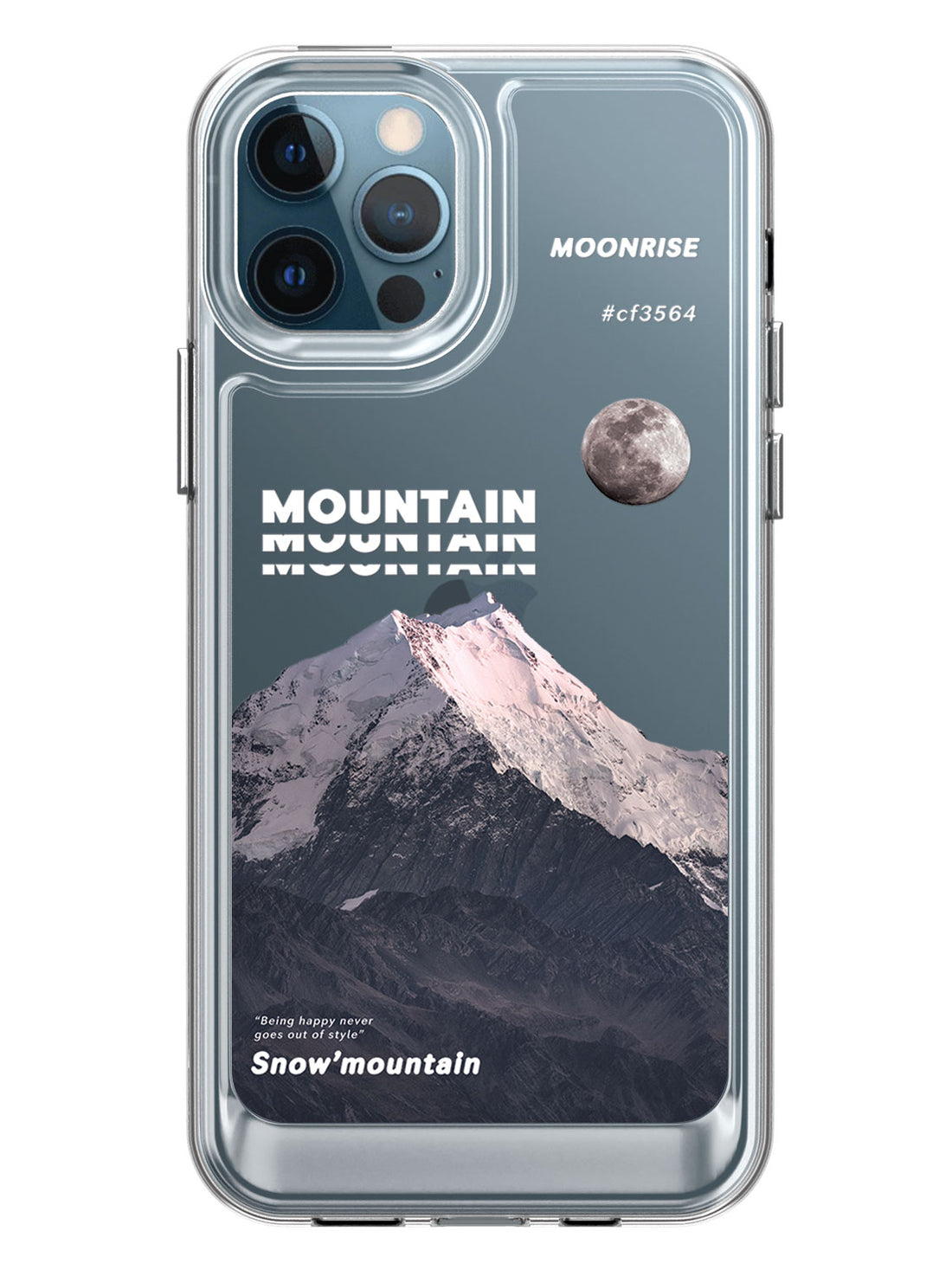 Snowy Mountains Clear Case - iPhone 12 Pro (Grey)