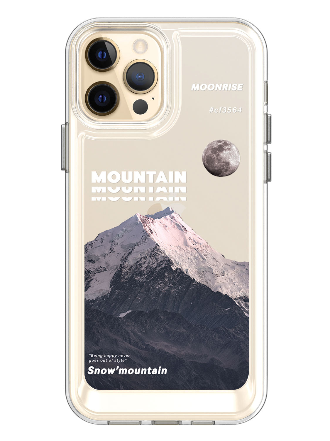 Snowy Mountains Clear Case - iPhone 12 Pro Max (Grey)