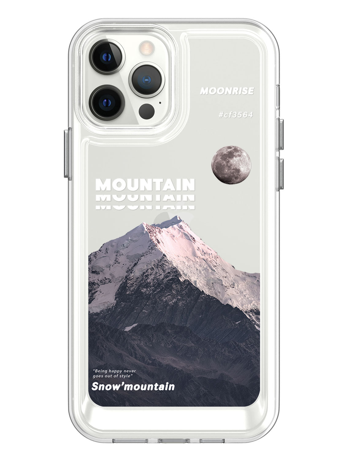 Snowy Mountains Clear Case - iPhone 12 Pro Max (Grey)