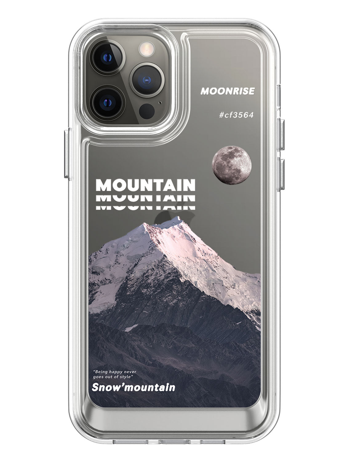 Snowy Mountains Clear Case - iPhone 12 Pro Max (Grey)