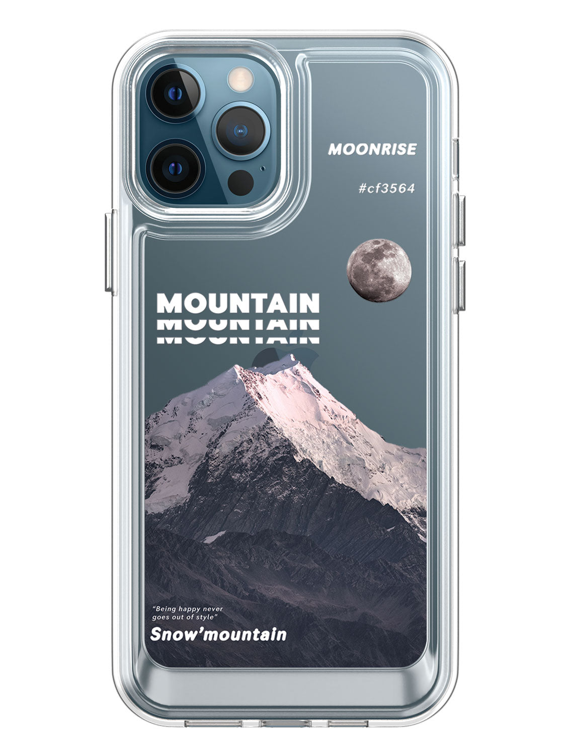 Snowy Mountains Clear Case - iPhone 12 Pro Max (Grey)