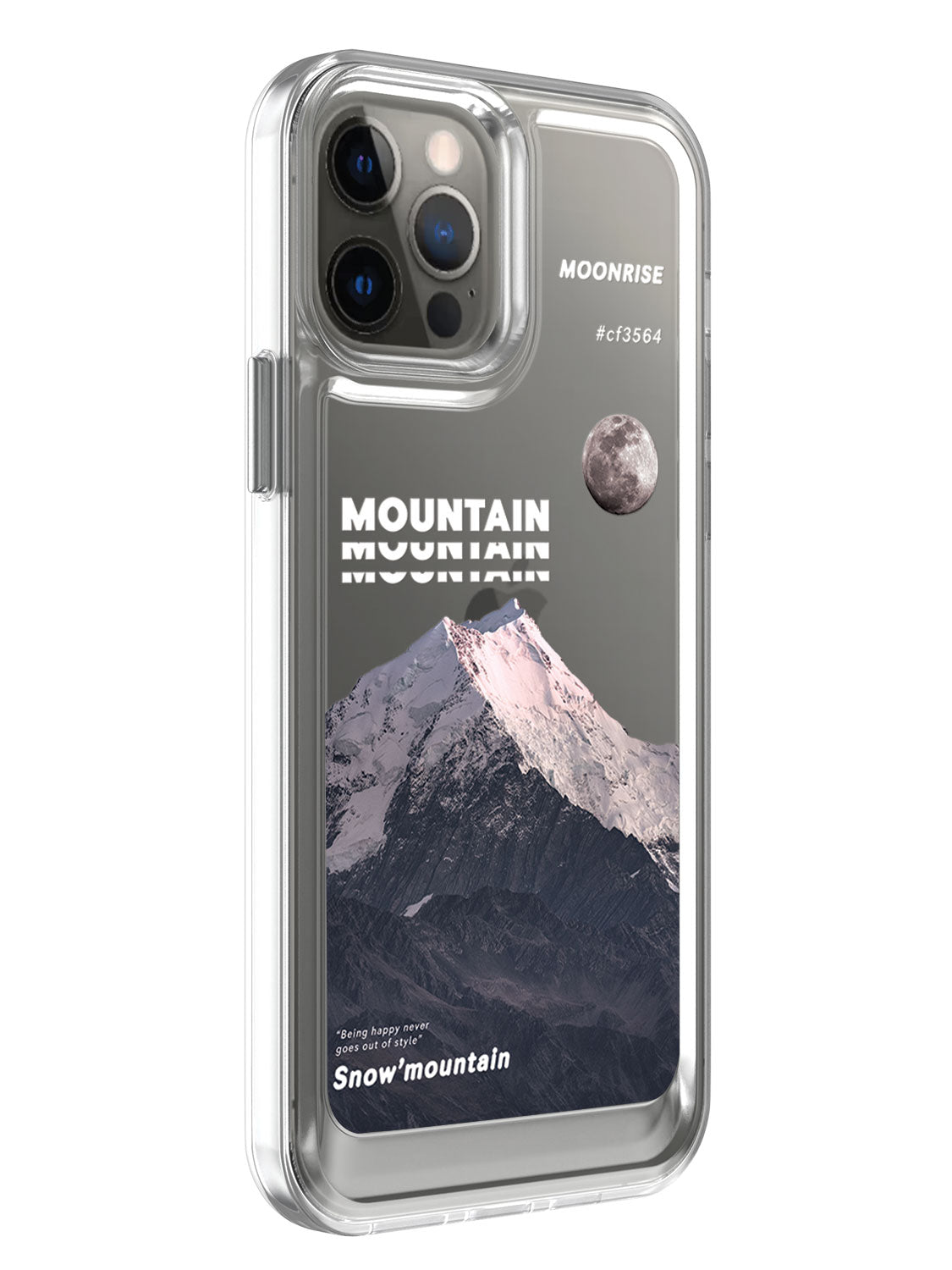 Snowy Mountains Clear Case - iPhone 12 Pro Max (Grey)