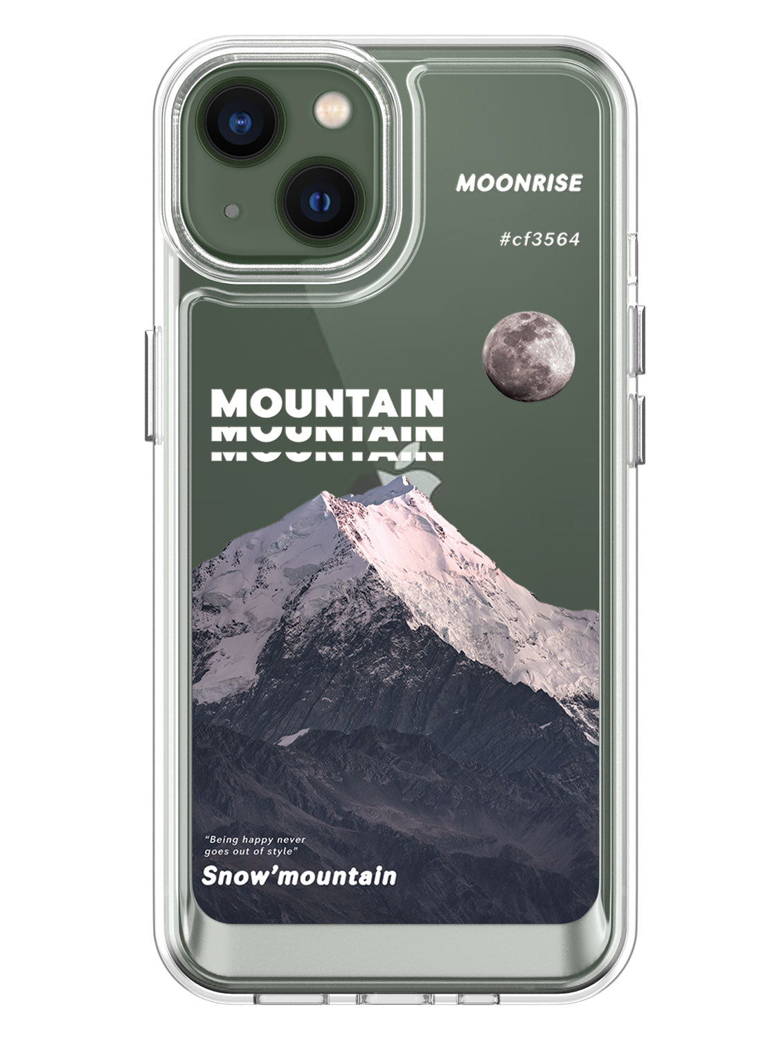 Snowy Mountains Clear Case - iPhone 13 (Grey)