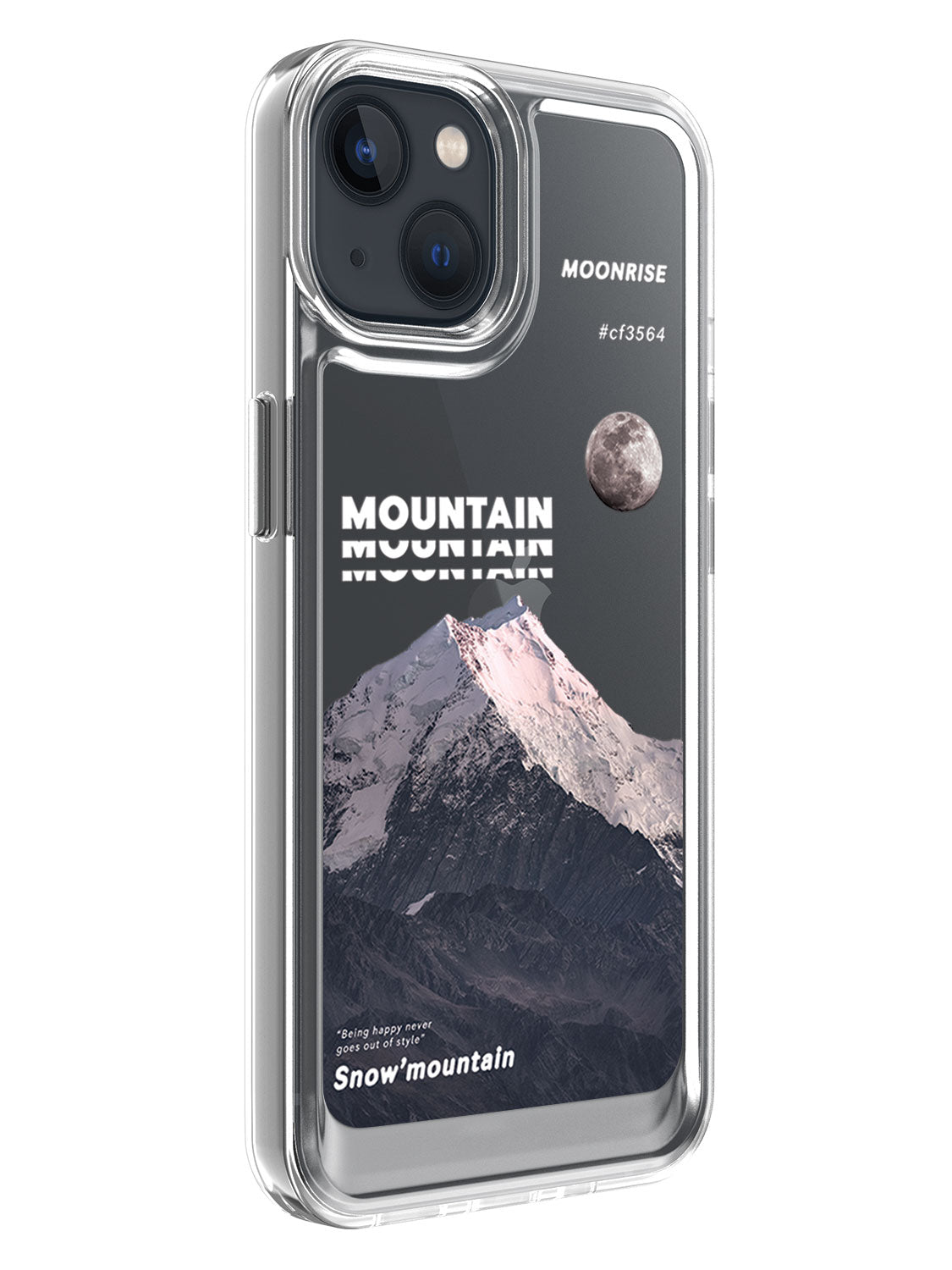 Snowy Mountains Clear Case - iPhone 13 (Grey)