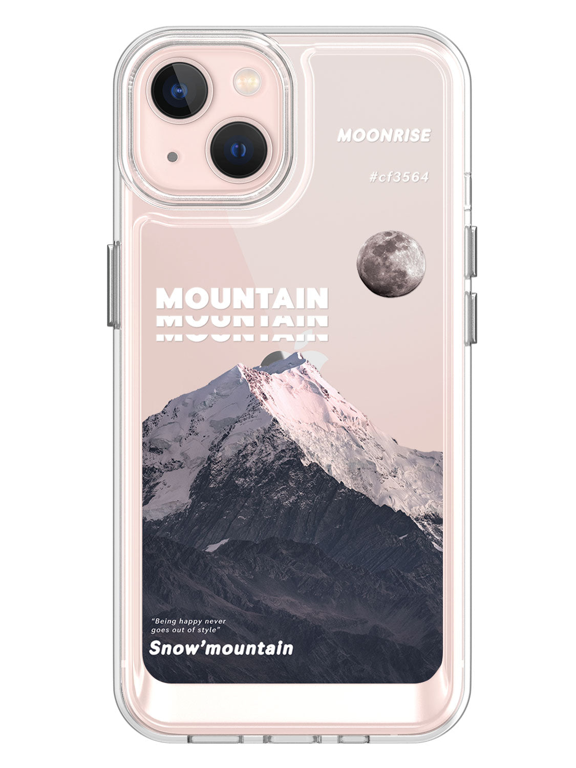 Snowy Mountains Clear Case - iPhone 13 (Grey)