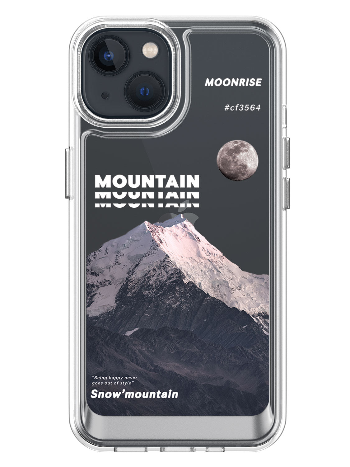 Snowy Mountains Clear Case - iPhone 13 (Grey)