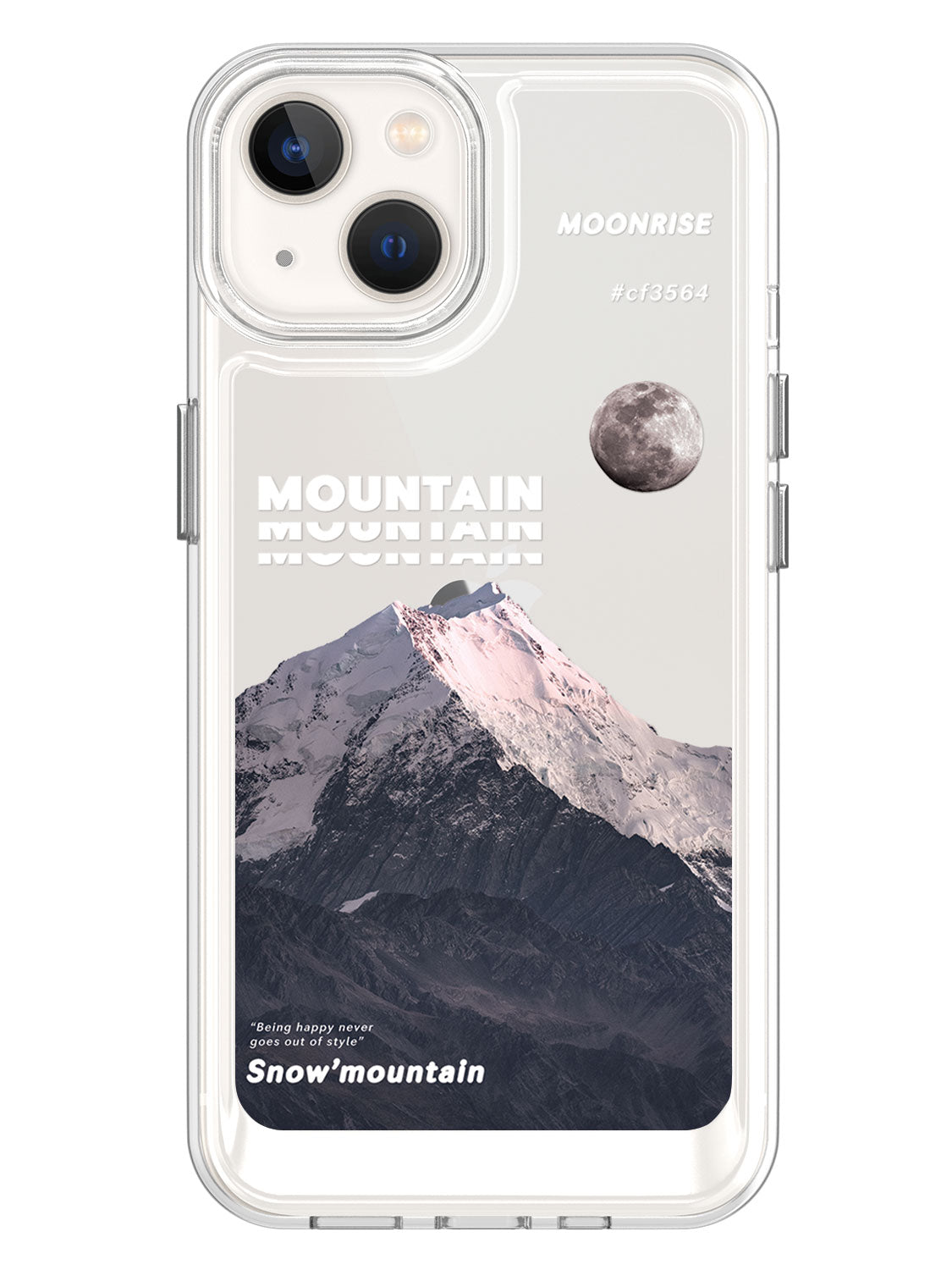 Snowy Mountains Clear Case - iPhone 13 (Grey)