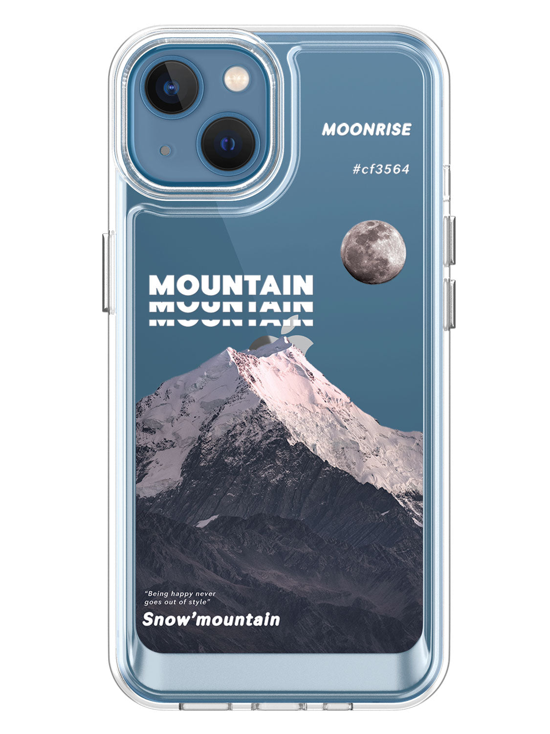 Snowy Mountains Clear Case - iPhone 13 (Grey)