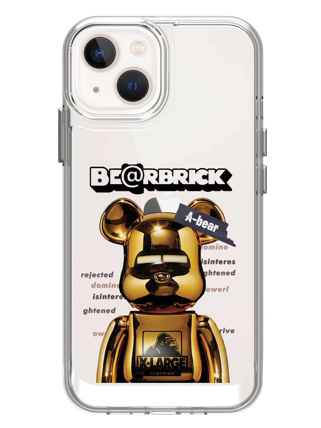 Bearbricks Clear Case - iPhone 13 Mini (Gold)