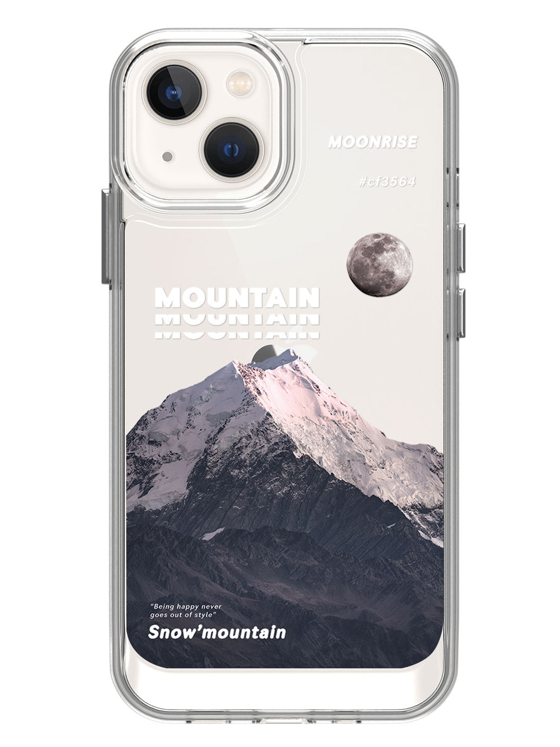 Snowy Mountains Clear Case - iPhone 13 Mini (Grey)