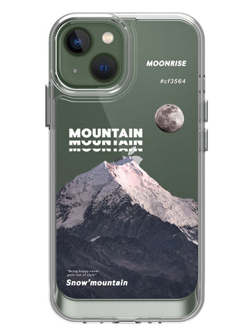 Snowy Mountains Clear Case - iPhone 13 Mini (Grey)