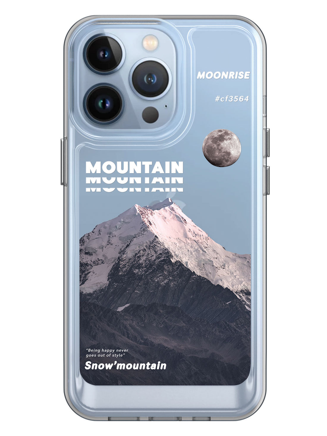 Snowy Mountains Clear Case - iPhone 13 Pro (Grey)
