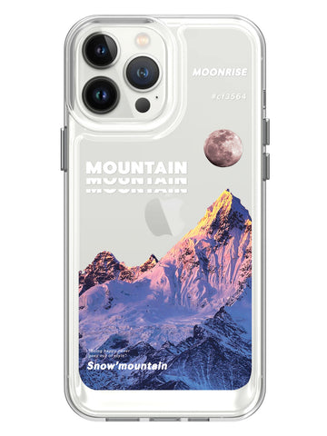 Snowy Mountains Clear Case - iPhone 13 Pro Max (Purple)