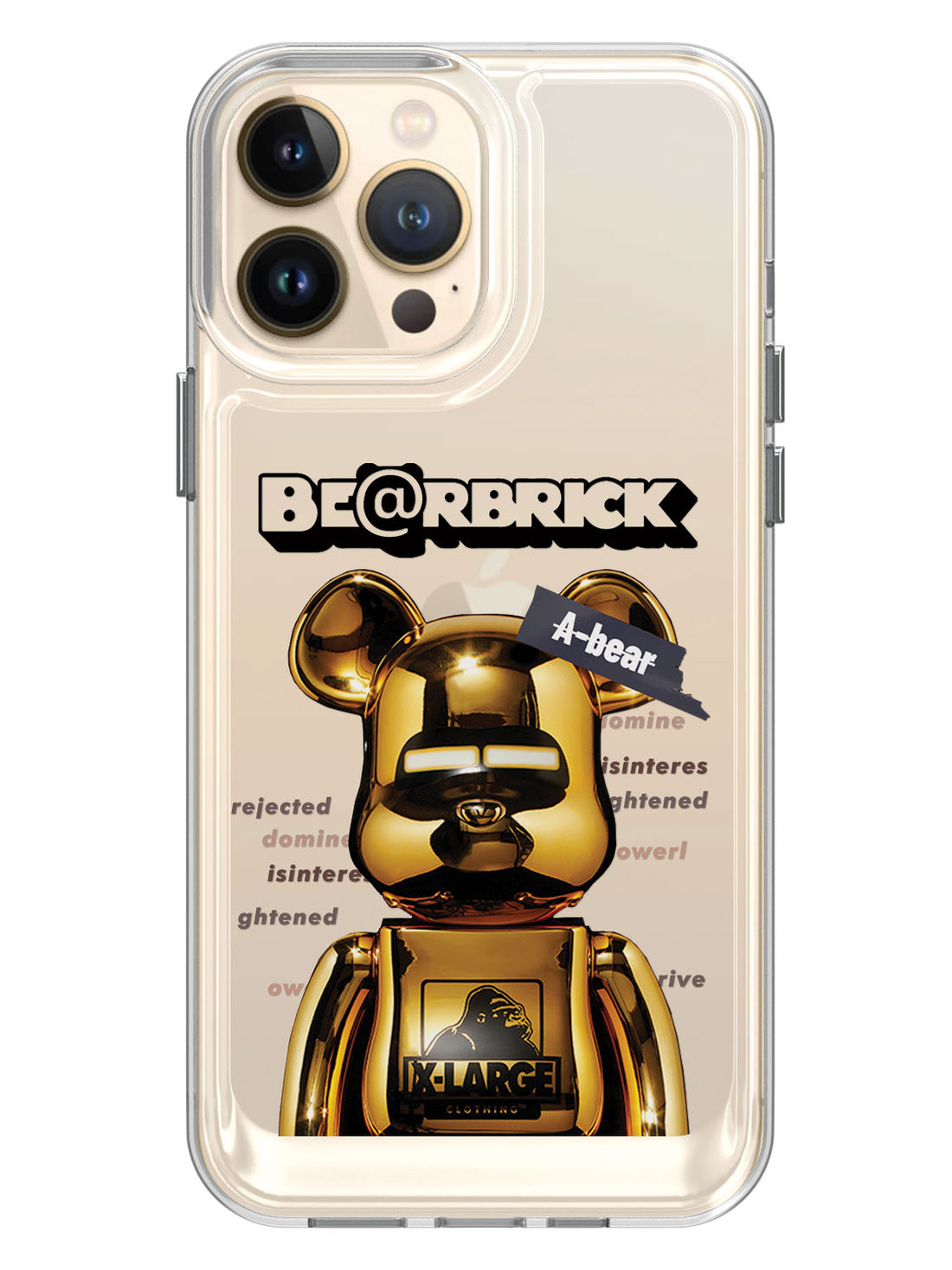 Bearbricks Clear Case - iPhone 13 Pro Max (Gold)