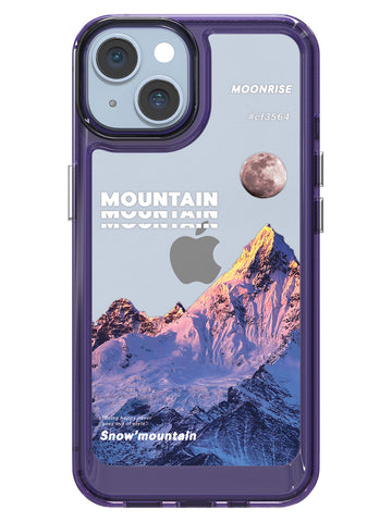 Snowy Mountains Clear Case - iPhone 14 (Purple)