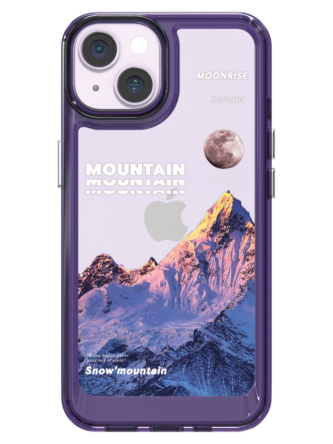 Snowy Mountains Clear Case - iPhone 14 (Purple)