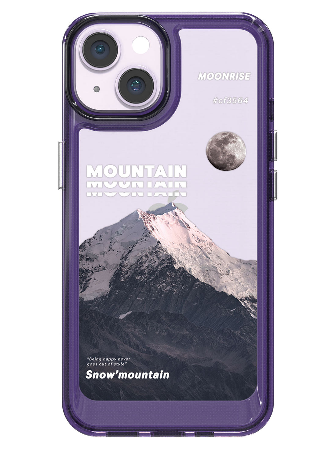 Snowy Mountains Clear Case - iPhone 14 (Grey)