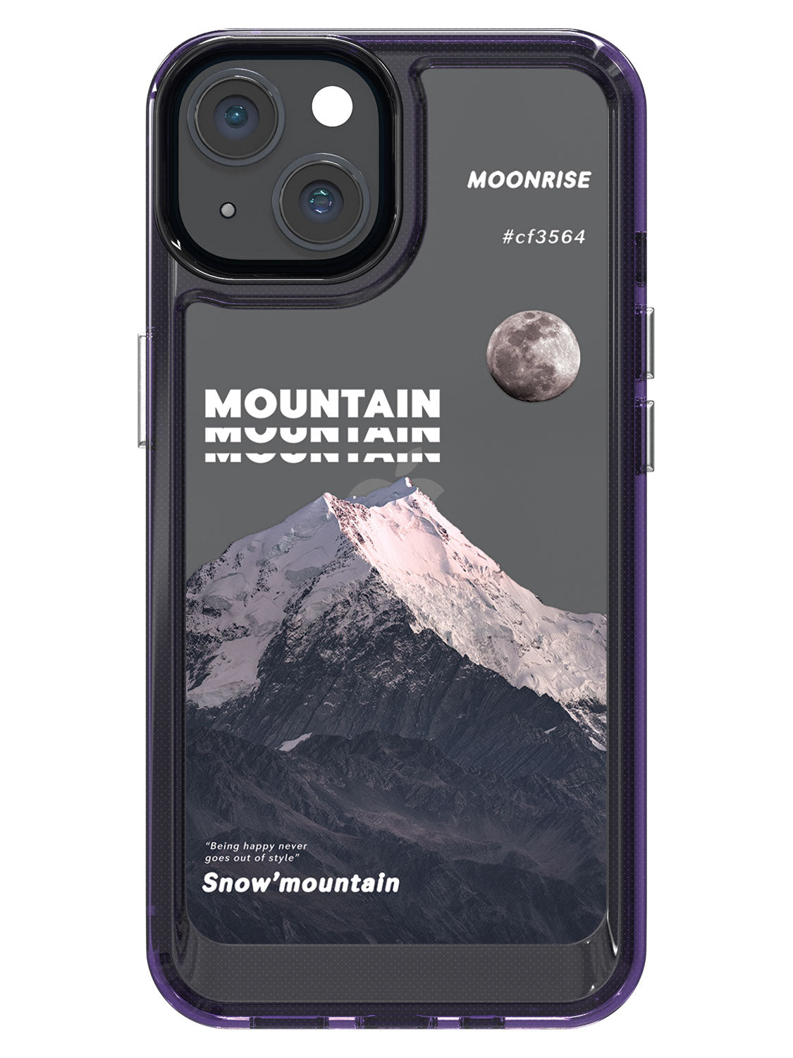 Snowy Mountains Clear Case - iPhone 14 (Grey)