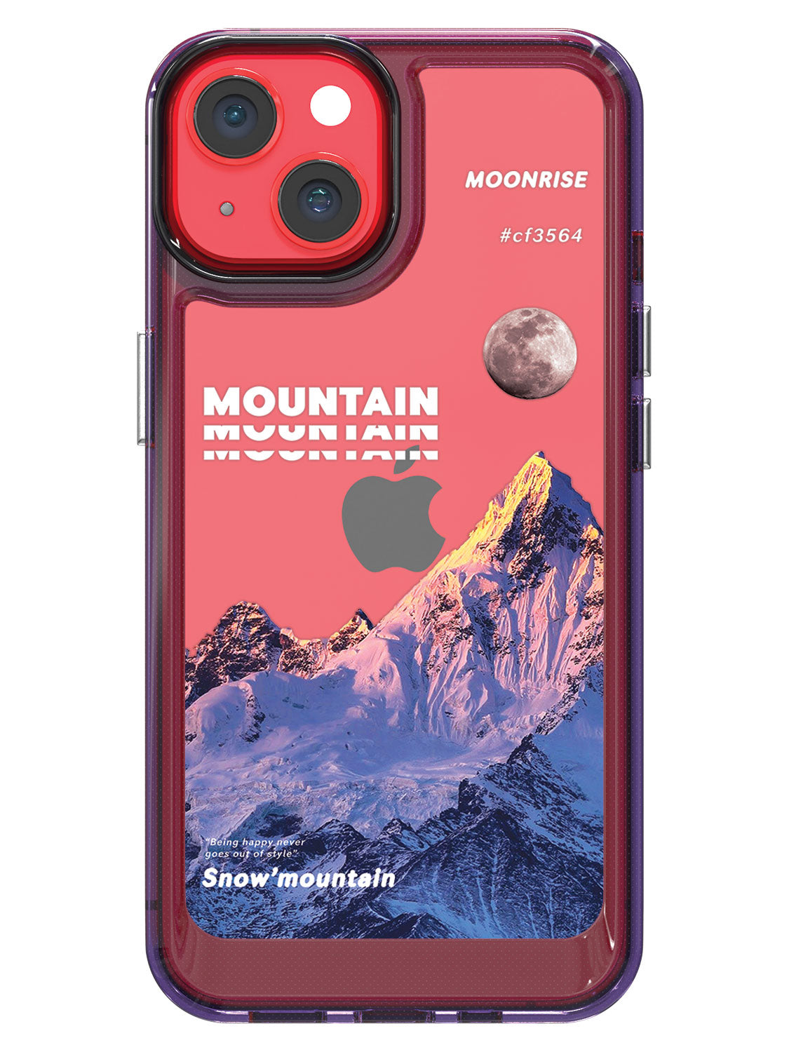 Snowy Mountains Clear Case - iPhone 14 (Purple)