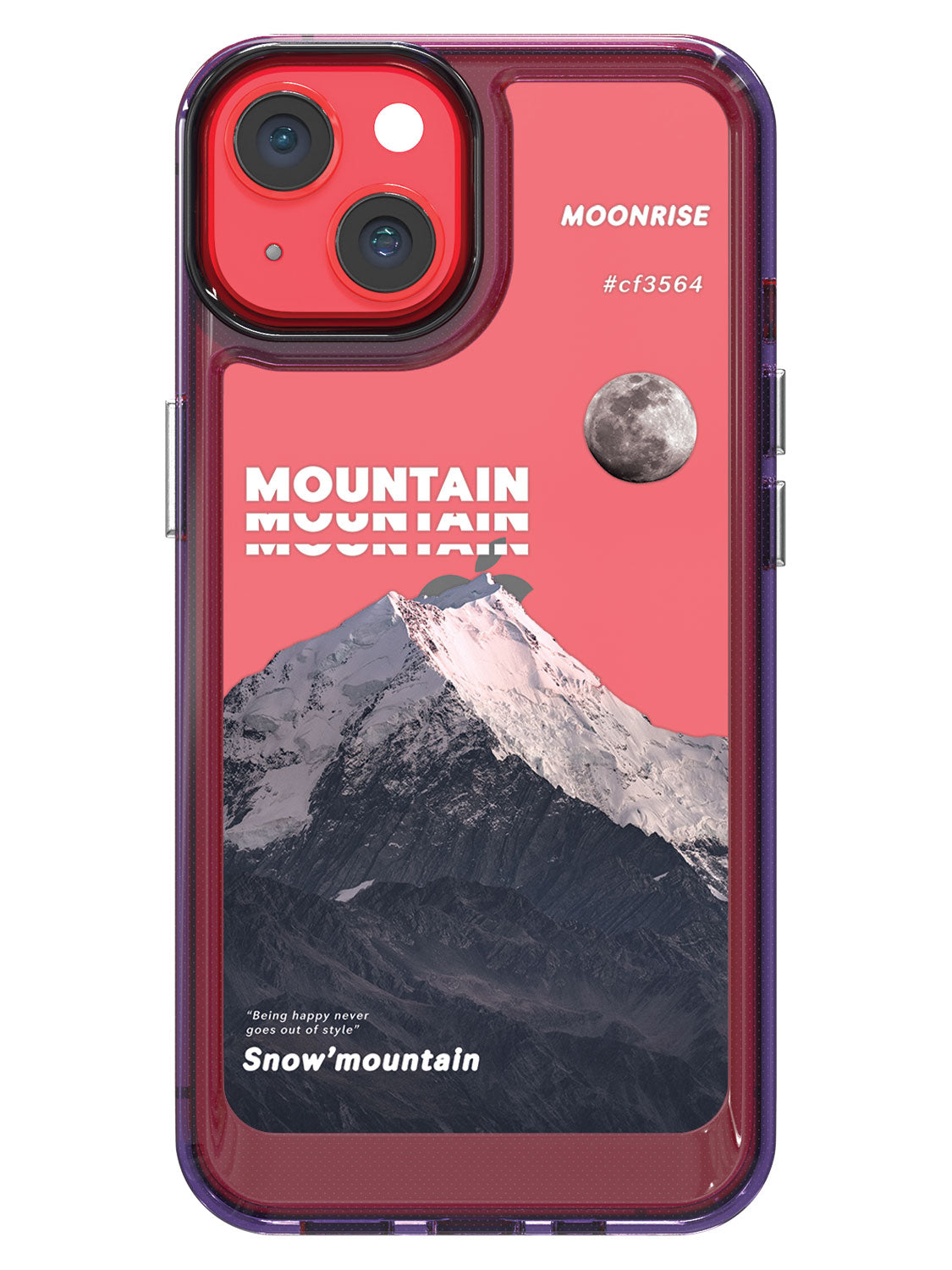 Snowy Mountains Clear Case - iPhone 14 (Grey)