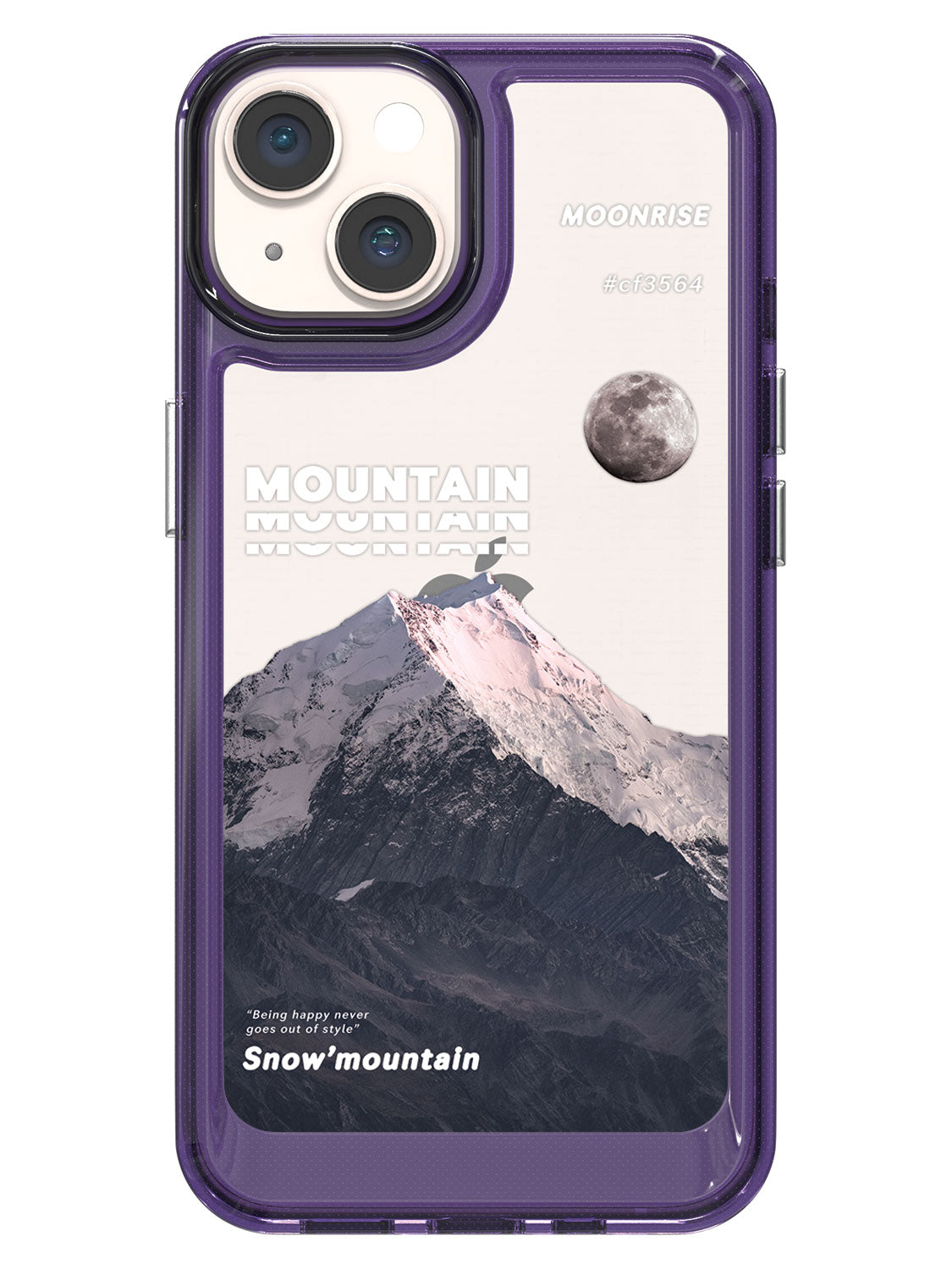 Snowy Mountains Clear Case - iPhone 14 (Grey)