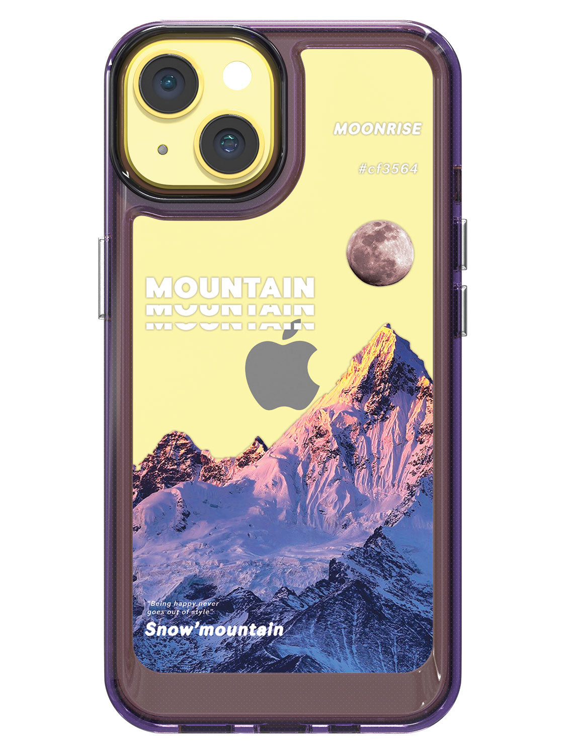 Snowy Mountains Clear Case - iPhone 14 (Purple)