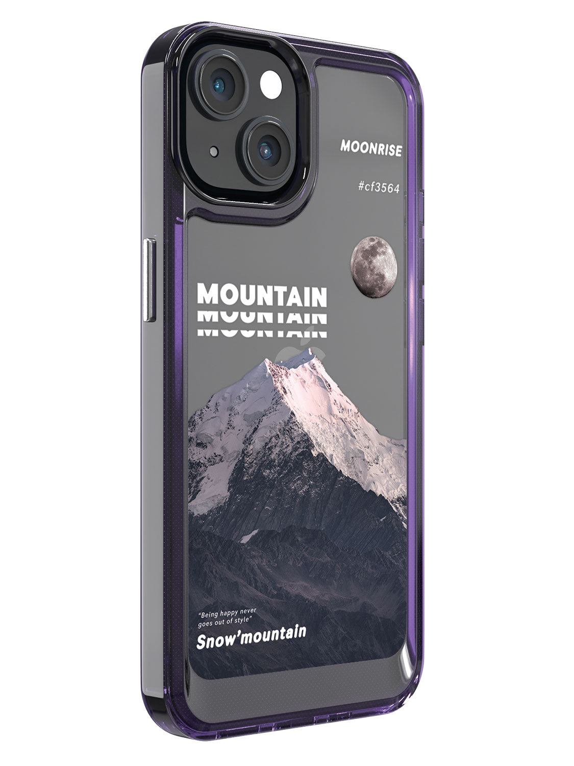Snowy Mountains Clear Case - iPhone 14 (Grey)