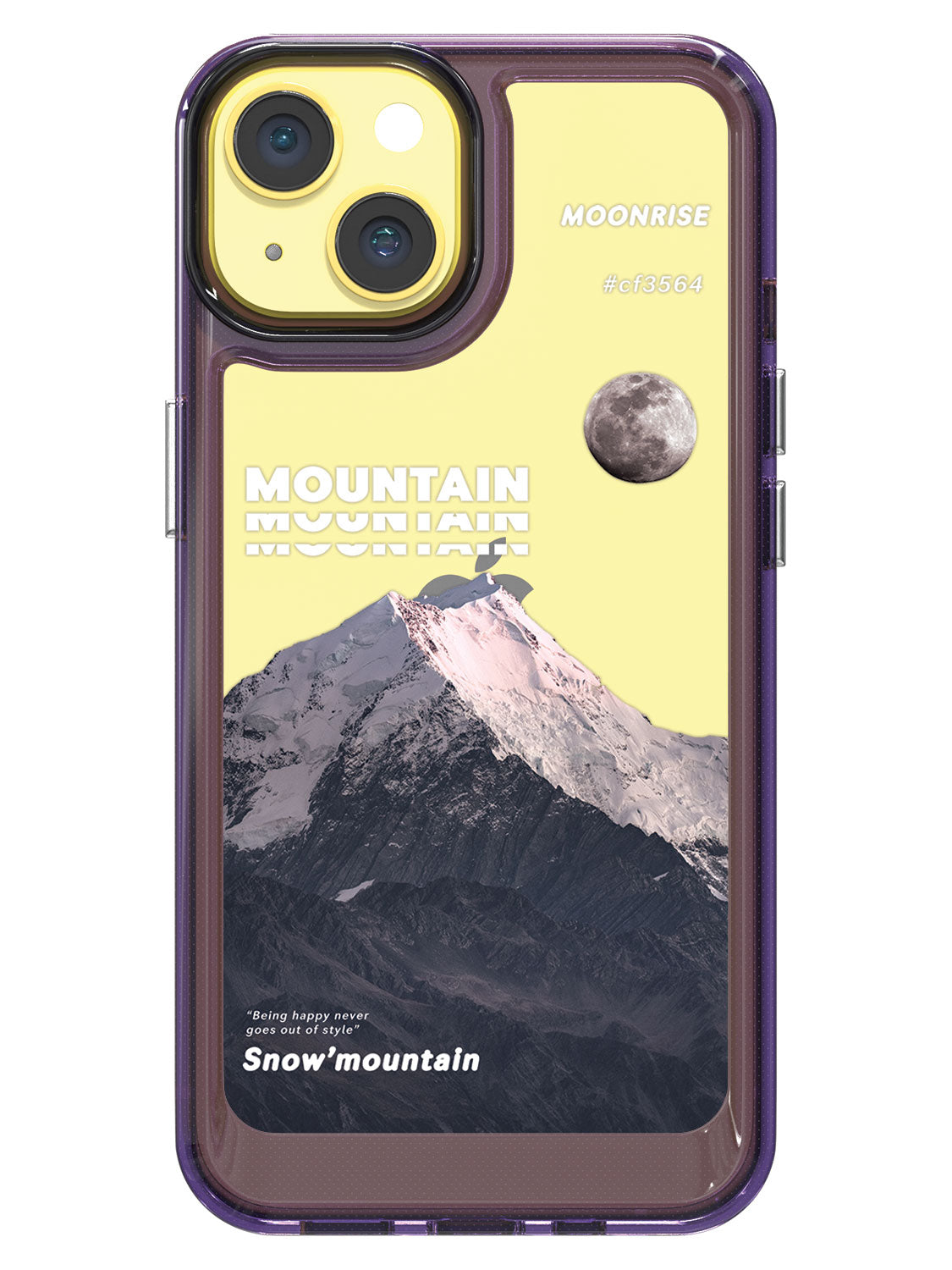 Snowy Mountains Clear Case - iPhone 14 (Grey)