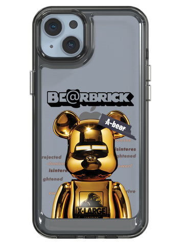 Bearbricks Clear Case - iPhone 14 Plus (Gold)