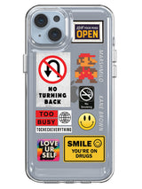 Random Stickers Clear Case - iPhone 14 Plus