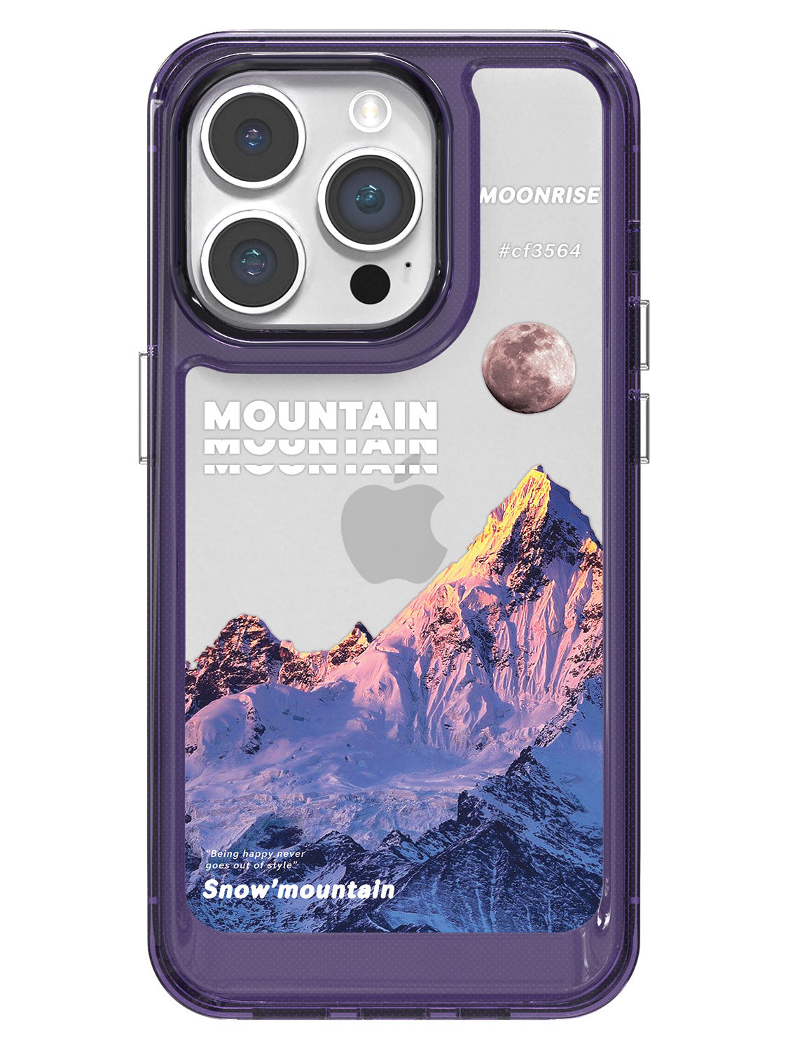 Snowy Mountains Clear Case - iPhone 14 Pro (Purple)