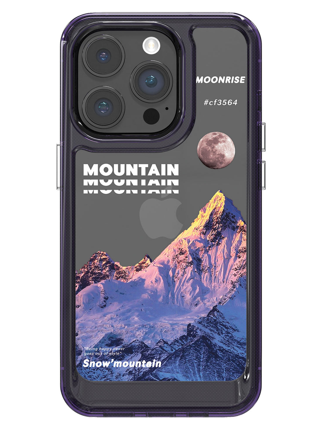 Snowy Mountains Clear Case - iPhone 14 Pro (Purple)